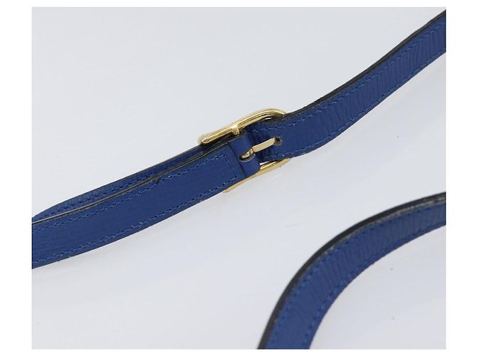 Céline Bolsa de Ombro Circle CELINE em Couro Azul e Ouro Auth 202918A Dourado - vista 10