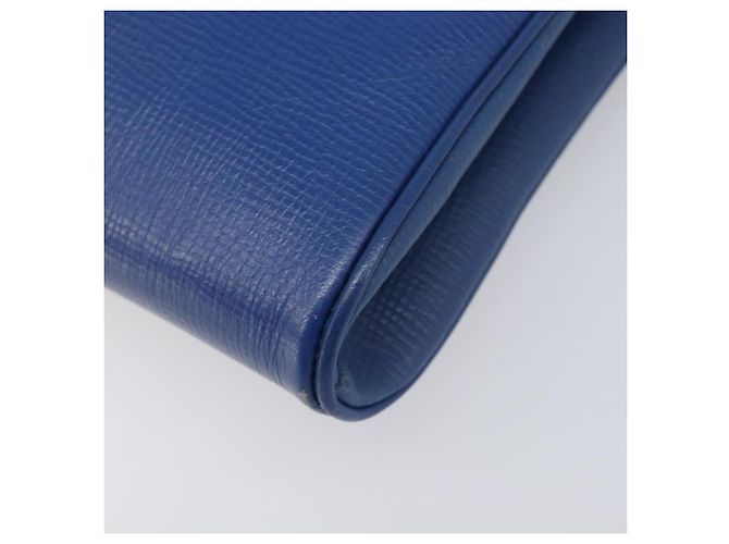 Céline Bolsa de Ombro Circle CELINE em Couro Azul e Ouro Auth 202918A Dourado - vista 12