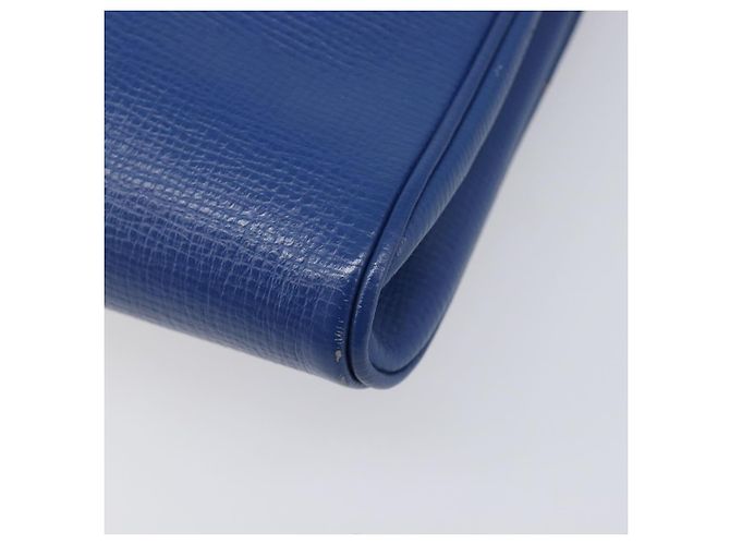 Céline Bolsa de Ombro Circle CELINE em Couro Azul e Ouro Auth 202918A Dourado - vista 14