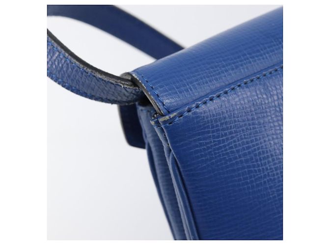 Céline Bolsa de Ombro Circle CELINE em Couro Azul e Ouro Auth 202918A Dourado - vista 16