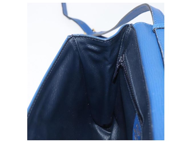 Céline Bolsa de Ombro Circle CELINE em Couro Azul e Ouro Auth 202918A Dourado - vista 23