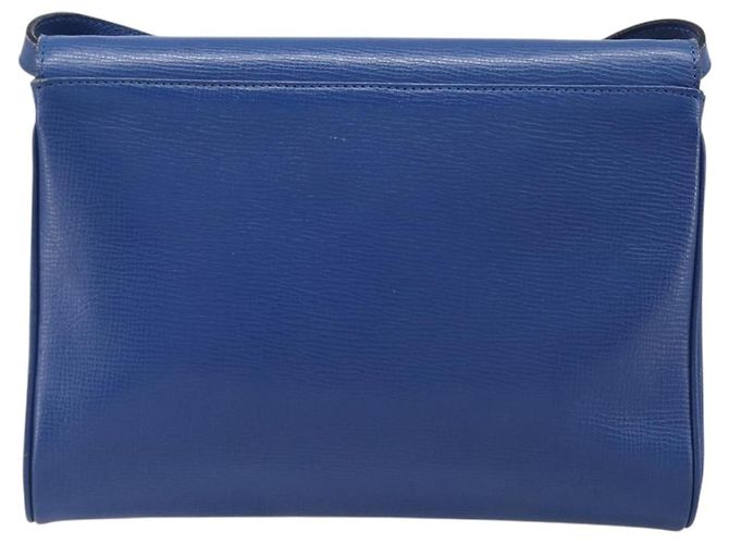 Céline Bolsa de Ombro Circle CELINE em Couro Azul e Ouro Auth 202918A Dourado - vista 3