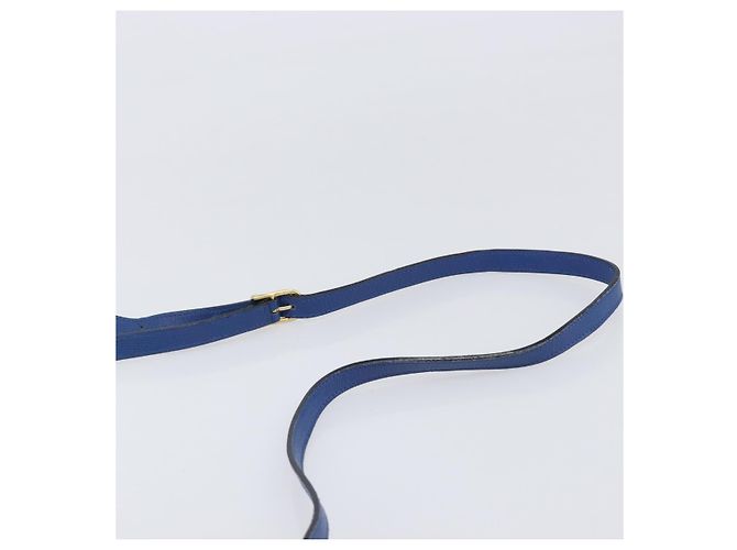 Céline Bolsa de Ombro Circle CELINE em Couro Azul e Ouro Auth 202918A Dourado - vista 9