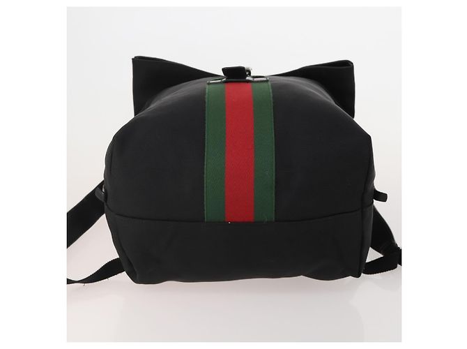 Zaino GUCCI Web Sherry Line Canvas Leather Black Silver 337075 Auth hk4063A Nero Argento - vista 11