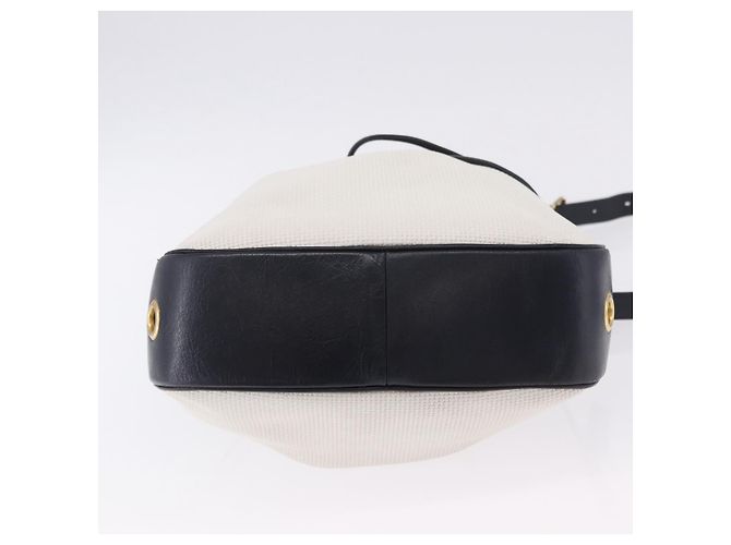 Autre Marque Borsa a tracolla SAINT LAURENT PVC Canvas Navy White Auth 197773 Bianco Blu navy - vista 10