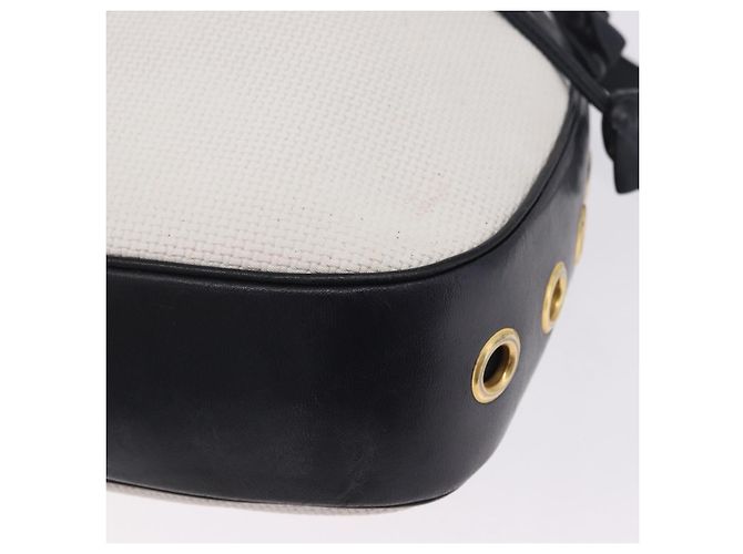 Autre Marque Borsa a tracolla SAINT LAURENT PVC Canvas Navy White Auth 197773 Bianco Blu navy - vista 12
