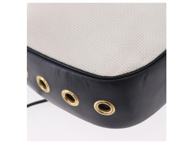 Autre Marque Borsa a tracolla SAINT LAURENT PVC Canvas Navy White Auth 197773 Bianco Blu navy - vista 13