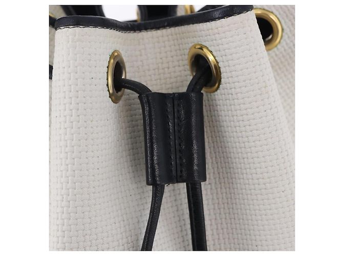 Autre Marque Borsa a tracolla SAINT LAURENT PVC Canvas Navy White Auth 197773 Bianco Blu navy - vista 16
