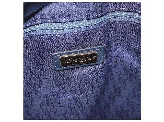 Autre Marque Borsa a tracolla SAINT LAURENT PVC Canvas Navy White Auth 197773 Bianco Blu navy - vista 17