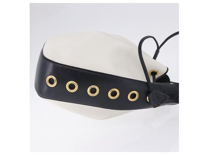 Autre Marque Borsa a tracolla SAINT LAURENT PVC Canvas Navy White Auth 197773 Bianco Blu navy - vista 4