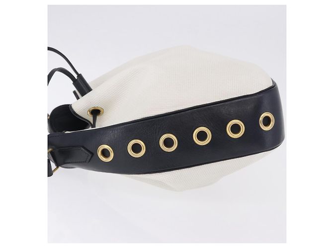 Autre Marque Borsa a tracolla SAINT LAURENT PVC Canvas Navy White Auth 197773 Bianco Blu navy - vista 5