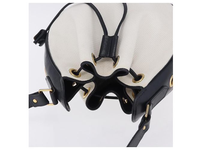 Autre Marque Borsa a tracolla SAINT LAURENT PVC Canvas Navy White Auth 197773 Bianco Blu navy - vista 6