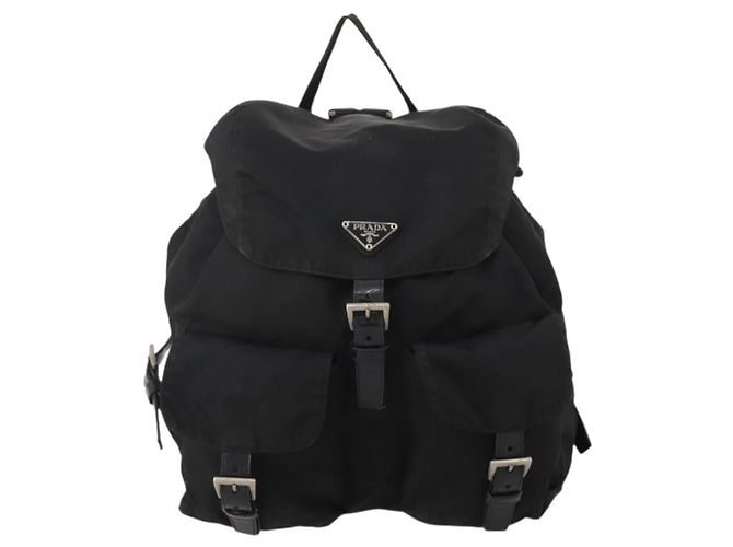 Zaino PRADA Nylon Black Silver Auth 197878 Nero Argento - vista 2