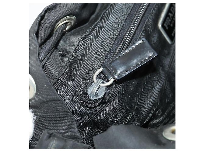 Zaino PRADA Nylon Black Silver Auth 197878 Nero Argento - vista 29