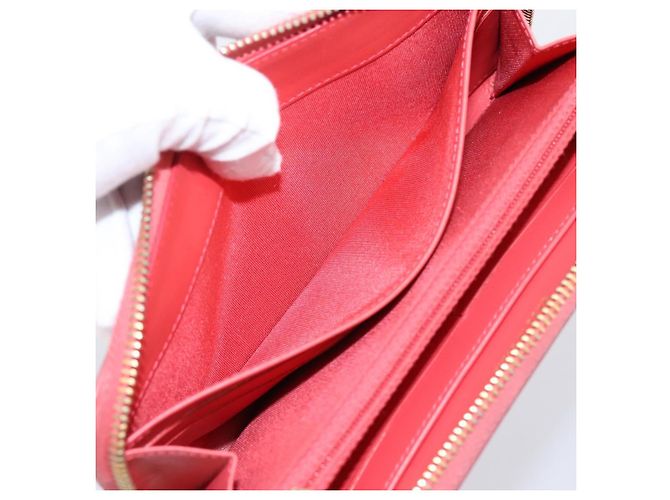 CHANEL Matelasse Lange Geldbörse aus Kaviarleder Orange Goldfarbenes CC Auth 203090 - Ansicht 16