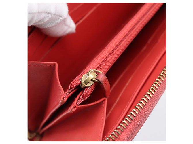 CHANEL Matelasse Lange Geldbörse aus Kaviarleder Orange Goldfarbenes CC Auth 203090 - Ansicht 18