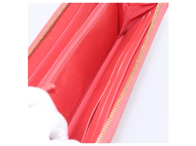 CHANEL Matelasse Lange Geldbörse aus Kaviarleder Orange Goldfarbenes CC Auth 203090 - Ansicht 20