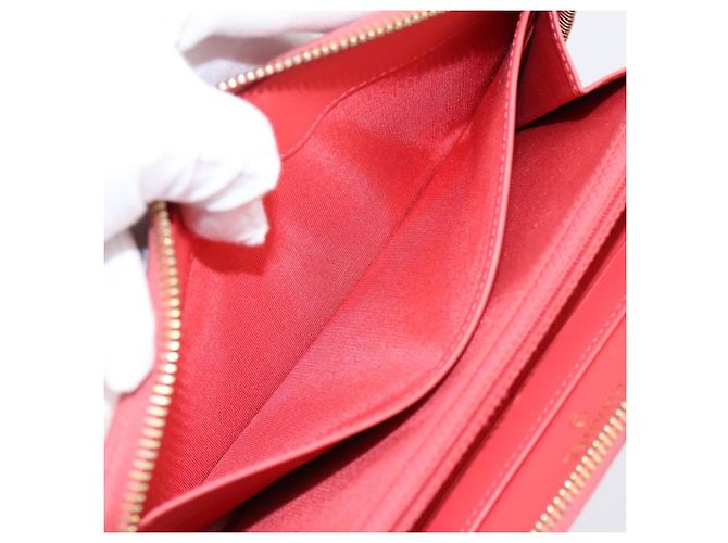 CHANEL Matelasse Lange Geldbörse aus Kaviarleder Orange Goldfarbenes CC Auth 203090 - Ansicht 21