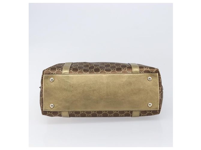 Borsa a mano GUCCI GG Canvas Beige Oro 141470 Auth mr2913 D'oro - vista 10
