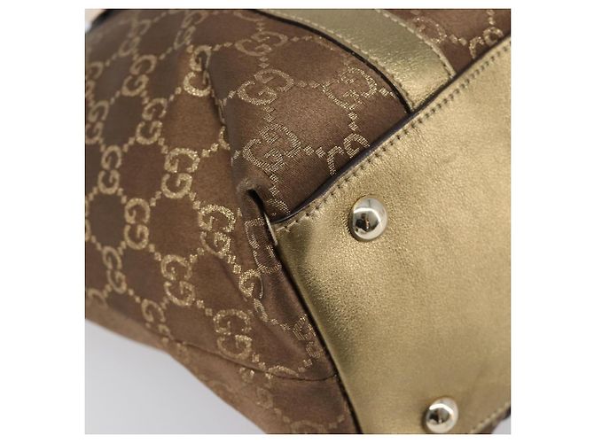 Borsa a mano GUCCI GG Canvas Beige Oro 141470 Auth mr2913 D'oro - vista 12