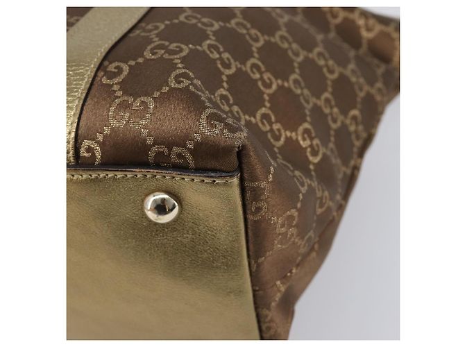 Borsa a mano GUCCI GG Canvas Beige Oro 141470 Auth mr2913 D'oro - vista 13