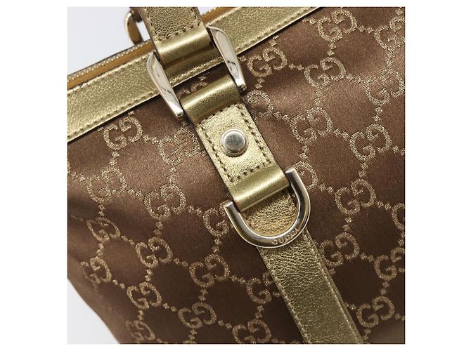 Borsa a mano GUCCI GG Canvas Beige Oro 141470 Auth mr2913 D'oro - vista 15