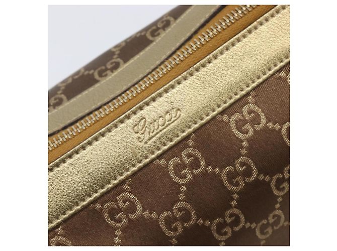 Borsa a mano GUCCI GG Canvas Beige Oro 141470 Auth mr2913 D'oro - vista 16