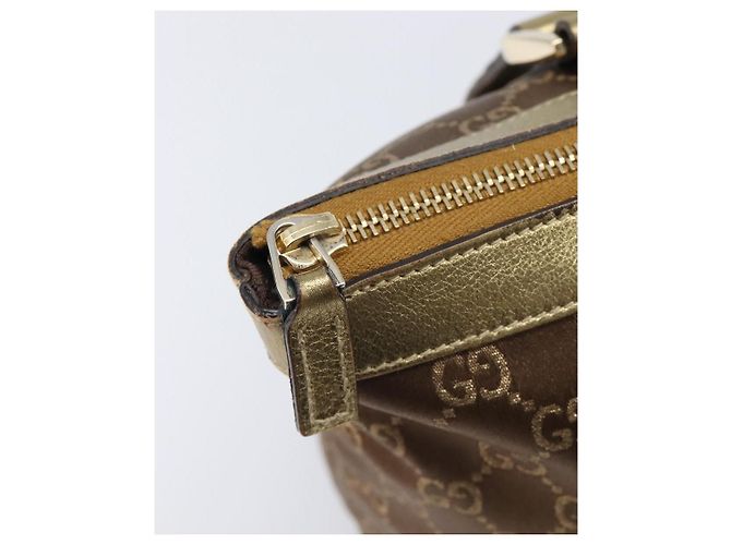 Borsa a mano GUCCI GG Canvas Beige Oro 141470 Auth mr2913 D'oro - vista 17