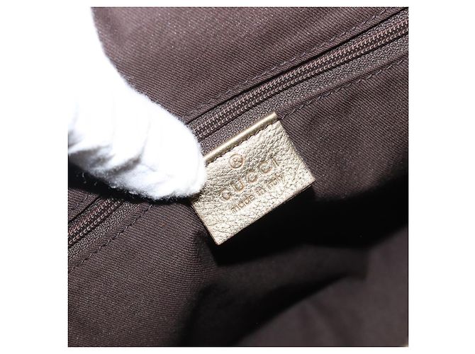 Borsa a mano GUCCI GG Canvas Beige Oro 141470 Auth mr2913 D'oro - vista 18