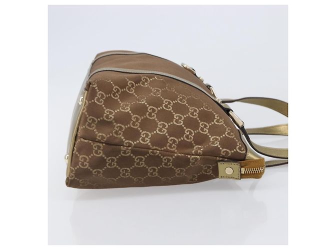 Borsa a mano GUCCI GG Canvas Beige Oro 141470 Auth mr2913 D'oro - vista 4