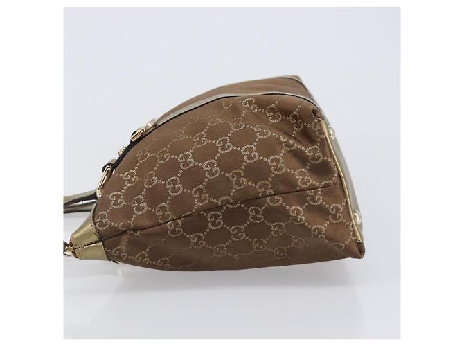 Borsa a mano GUCCI GG Canvas Beige Oro 141470 Auth mr2913 D'oro - vista 5