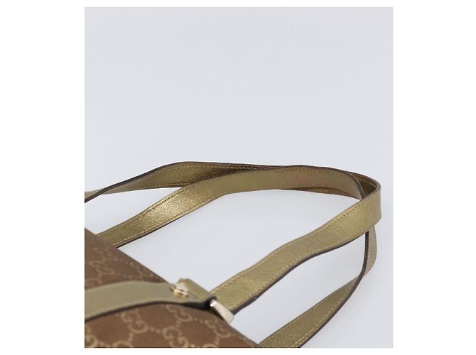 Borsa a mano GUCCI GG Canvas Beige Oro 141470 Auth mr2913 D'oro - vista 8