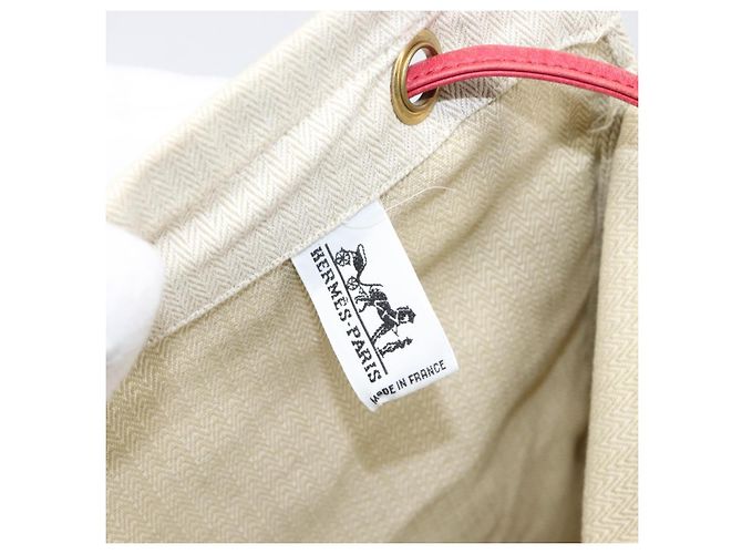 Hermès Borsa a tracolla HERMES Aline PM Canvas Beige Red Auth 202310 Rosso - vista 15