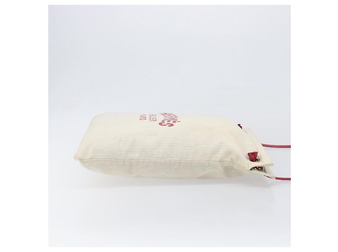 Hermès Borsa a tracolla HERMES Aline PM Canvas Beige Red Auth 202310 Rosso - vista 4