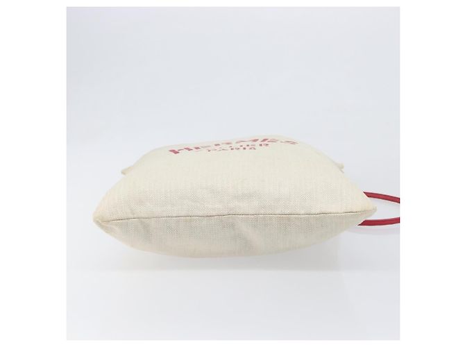 Hermès Borsa a tracolla HERMES Aline PM Canvas Beige Red Auth 202310 Rosso - vista 9