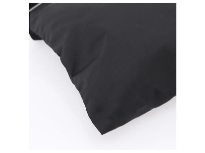Sac à épaule PRADA Nylon Noir Argent Auth 203489A Argenté - vue 13
