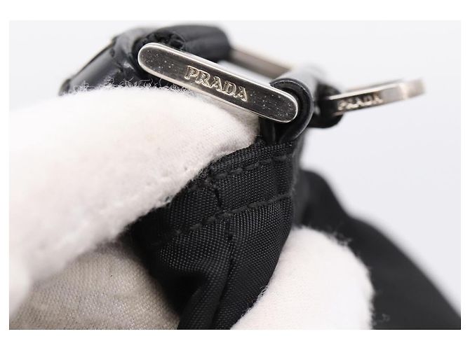 Sac à épaule PRADA Nylon Noir Argent Auth 203489A Argenté - vue 15