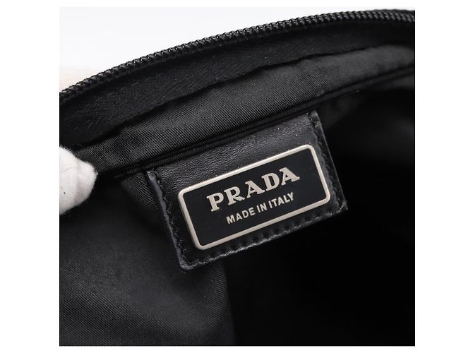 Sac à épaule PRADA Nylon Noir Argent Auth 203489A Argenté - vue 17