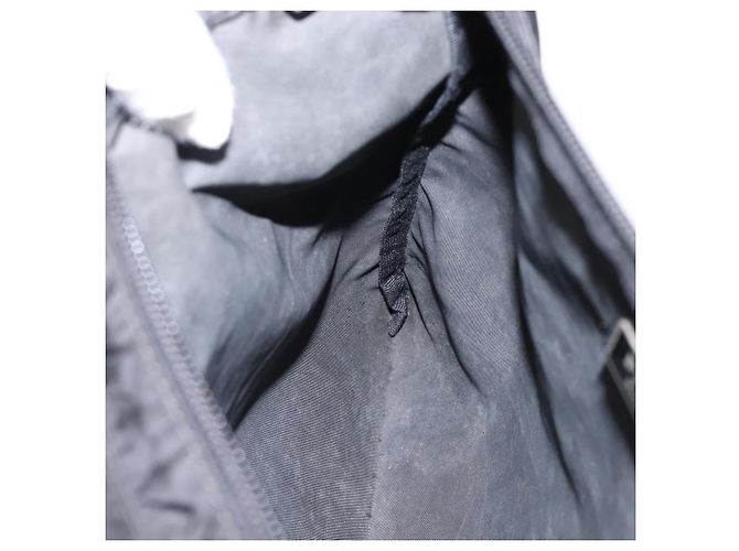 Sac à épaule PRADA Nylon Noir Argent Auth 203489A Argenté - vue 20