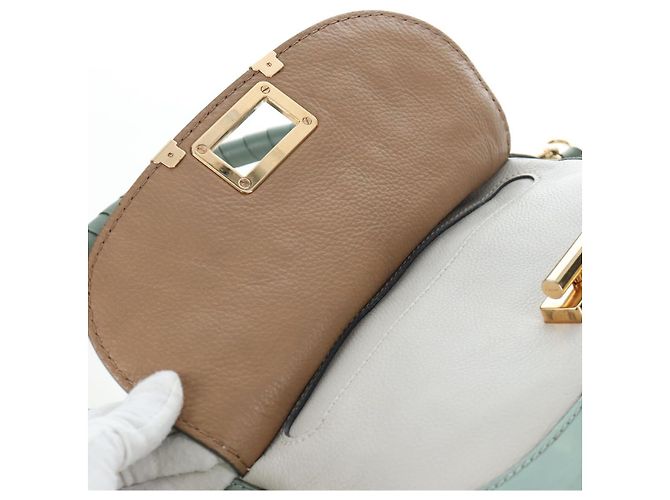 Chloé Borsa Chloe Marcie in pelle 2way Verde Oro Auth 200450V D'oro - vista 18