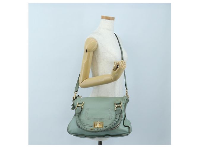 Chloé Borsa Chloe Marcie in pelle 2way Verde Oro Auth 200450V D'oro - vista 30