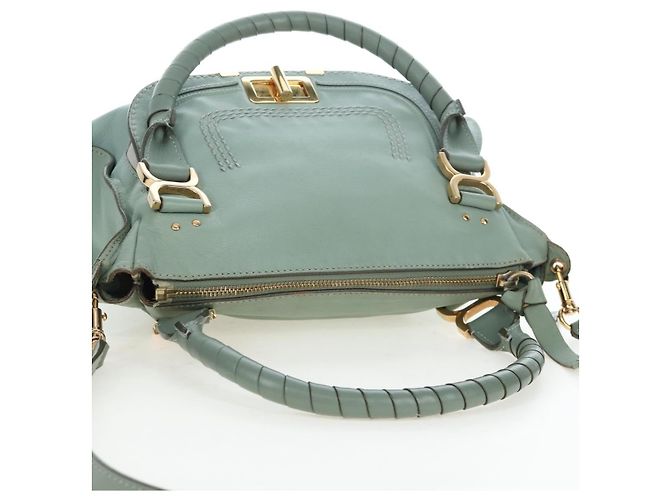 Chloé Borsa Chloe Marcie in pelle 2way Verde Oro Auth 200450V D'oro - vista 6