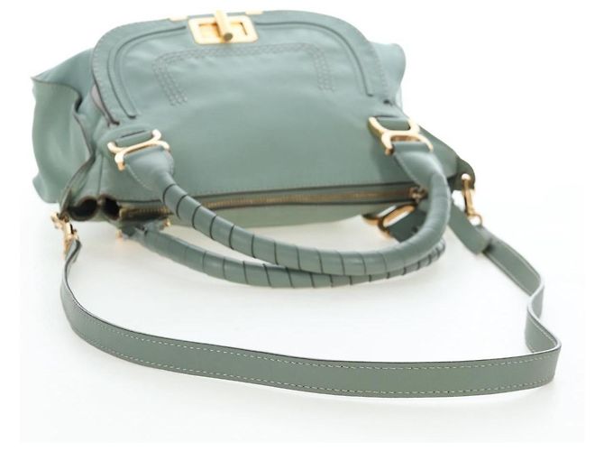 Chloé Borsa Chloe Marcie in pelle 2way Verde Oro Auth 200450V D'oro - vista 9