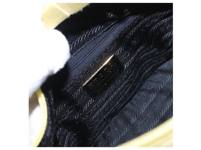 Pouch PRADA in raso giallo oro autentica 201895 D'oro - vista 17