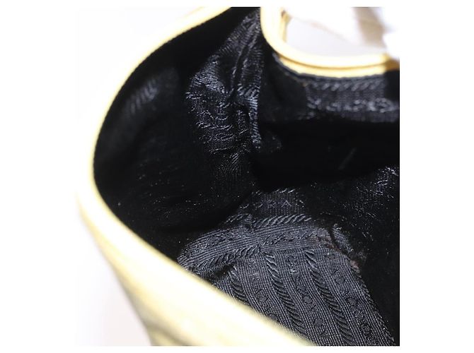 Pouch PRADA in raso giallo oro autentica 201895 D'oro - vista 20