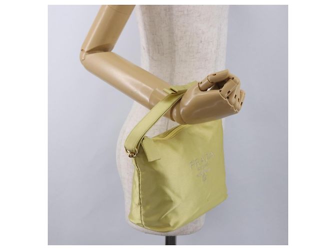Pouch PRADA in raso giallo oro autentica 201895 D'oro - vista 24