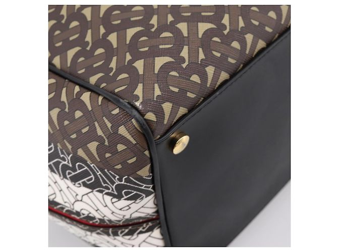 Borsa a mano BURBERRY Monogram Cube PVC Brown Gold Auth 202676 Marrone D'oro - vista 13