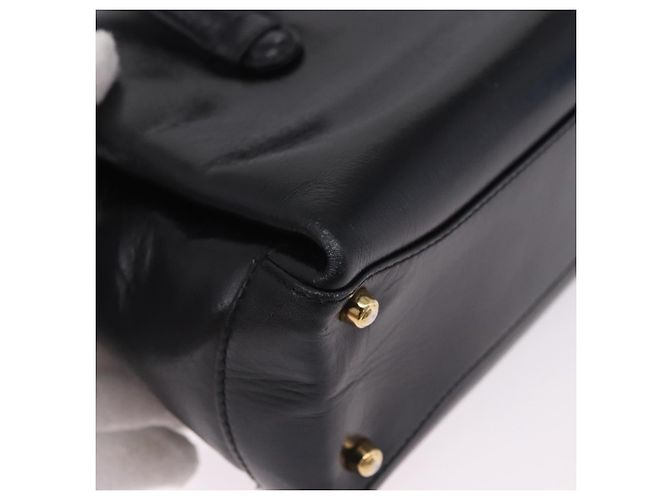 Bolsa de mão GUCCI em couro Outlet Preta Dourada 000 1448 0539 Auth 202950V Preto Dourado - vista 10
