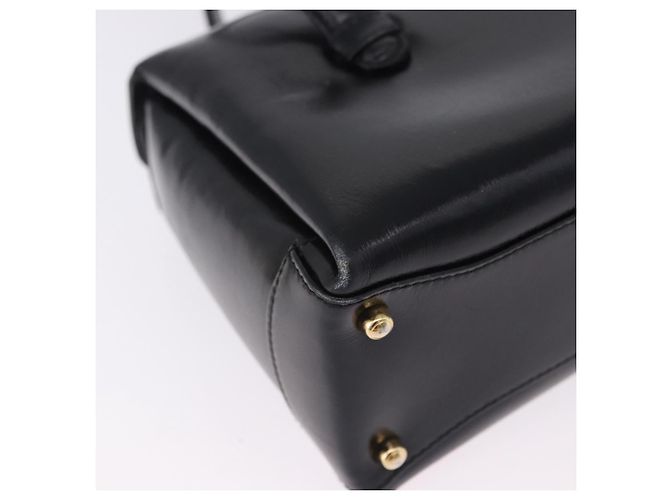 Bolsa de mão GUCCI em couro Outlet Preta Dourada 000 1448 0539 Auth 202950V Preto Dourado - vista 12