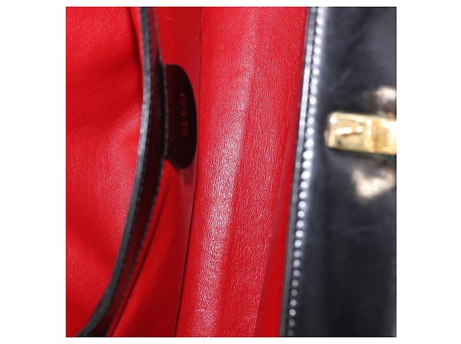 Bolsa de mão GUCCI em couro Outlet Preta Dourada 000 1448 0539 Auth 202950V Preto Dourado - vista 16